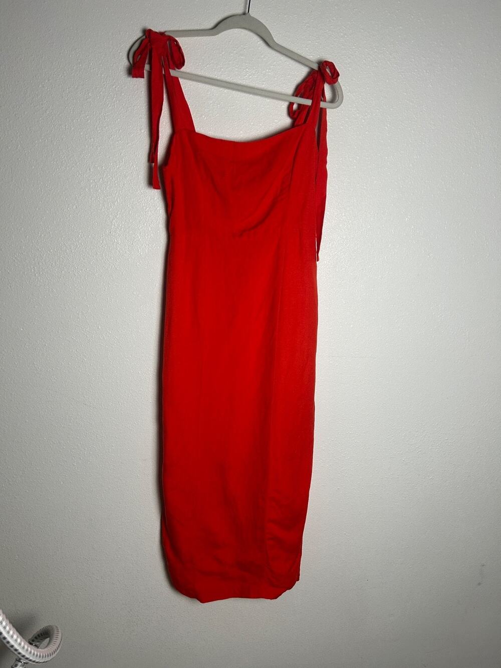 CAPULET Camille Midi Linen Blend Sleeveless Dress Orange Red Women's Size Medium